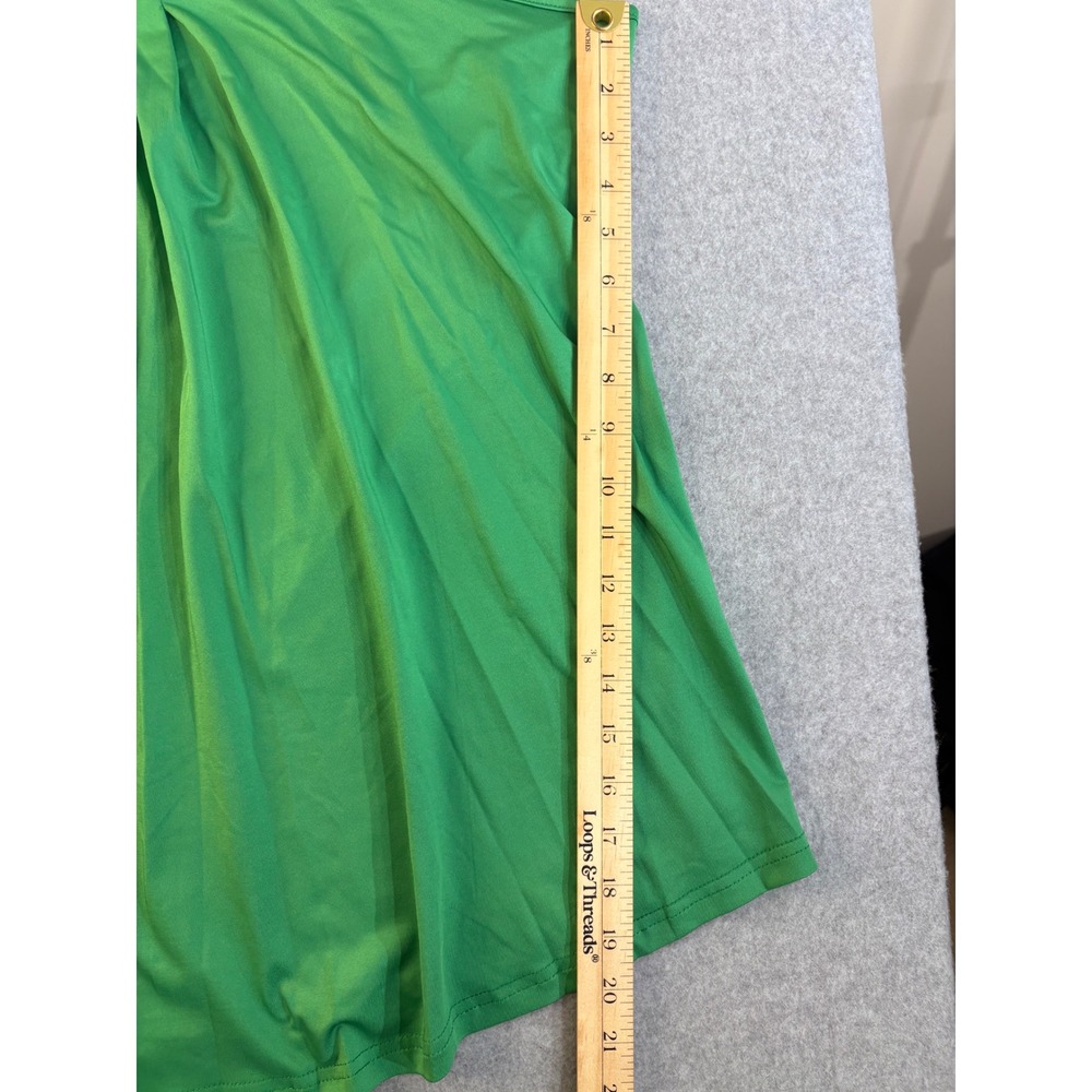 Camisole Pleated Top Green Adjustable Straps Size 7XL Stretch Solid - Picture 5 of 9